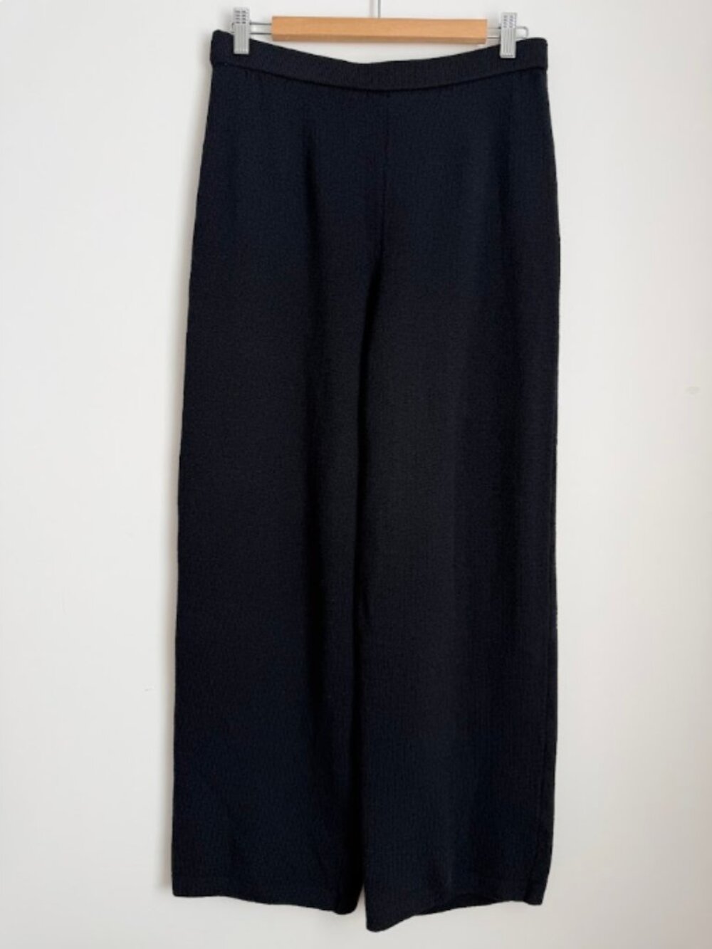 St. John Collection Santana Knit Wide Leg Pants Black Size M